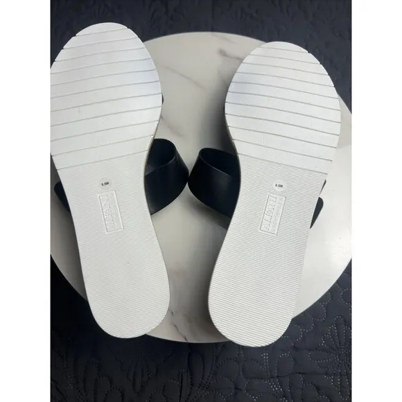 Alfani Step N Flex Maudd Sandal Wedge Slide Toe Loop Adjustable Buckle SZ8.5:NIB