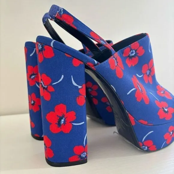 Alice   Olivia Logan Floral Platform Sandals Blue Red size EU 40 US 9