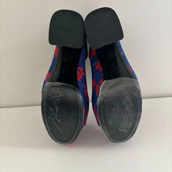 Alice   Olivia Logan Floral Platform Sandals Blue Red size EU 40 US 9