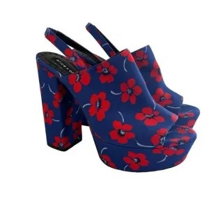 Alice   Olivia Logan Floral Platform Sandals Blue Red size EU 40 US 9