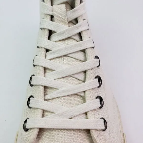 All Saints Bryce Mens Size 8 White Canvas High Top Sneaker Shoes 01-11-94 MZ046Z