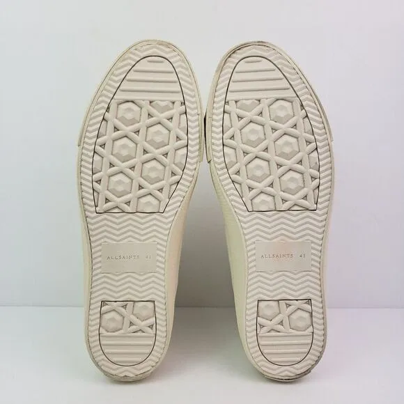 All Saints Bryce Mens Size 8 White Canvas High Top Sneaker Shoes 01-11-94 MZ046Z