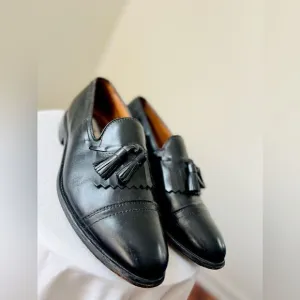 ALLEN EDMONDS Dalton Cap Toe Kiltie Tassel Dress Shoes Black Custom Calf Size 8