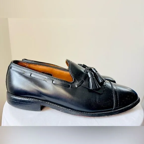 ALLEN EDMONDS Dalton Cap Toe Kiltie Tassel Dress Shoes Black Custom Calf Size 8