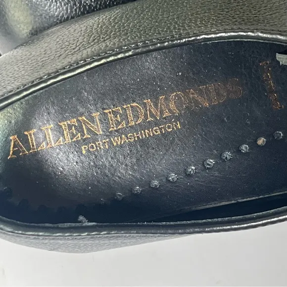 Allen Edmonds Men’s Port Washington Nomad Leather Plain Toe Derby Shoes Black 11