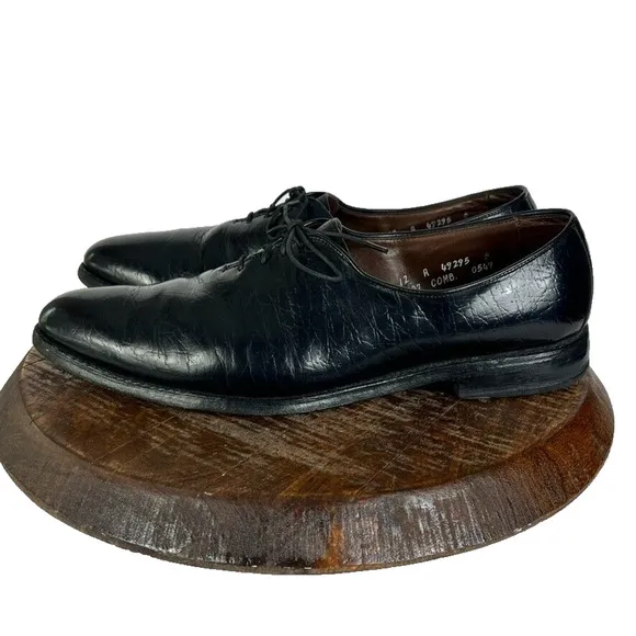Allen Edmonds Shoes Mens 12 Black Leather Ashbury Oxford Lace Up Made In USA