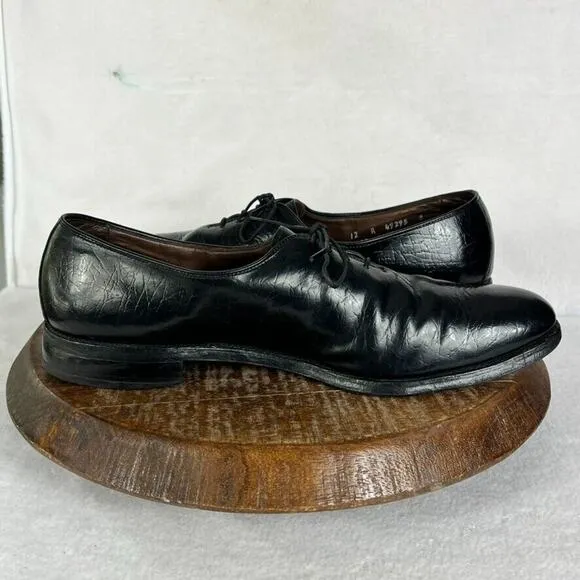 Allen Edmonds Shoes Mens 12 Black Leather Ashbury Oxford Lace Up Made In USA