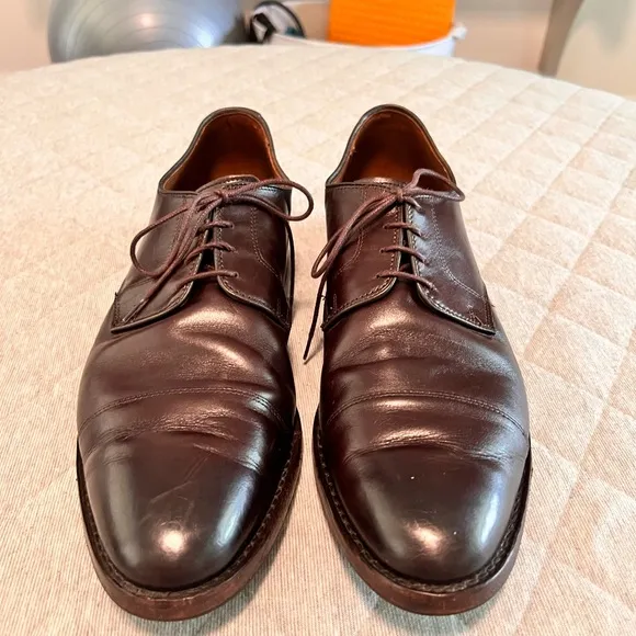 ALLEN EDMONDS Sz 14 D Riverside CapToe Dark Brown Leather Oxford Shoes Orig$395