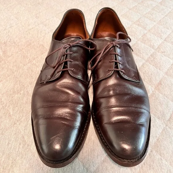 ALLEN EDMONDS Sz 14 D Riverside CapToe Dark Brown Leather Oxford Shoes Orig$395