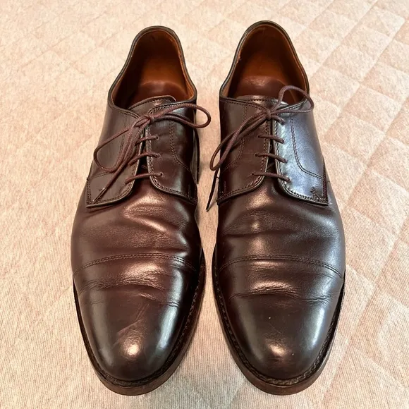 ALLEN EDMONDS Sz 14 D Riverside CapToe Dark Brown Leather Oxford Shoes Orig$395