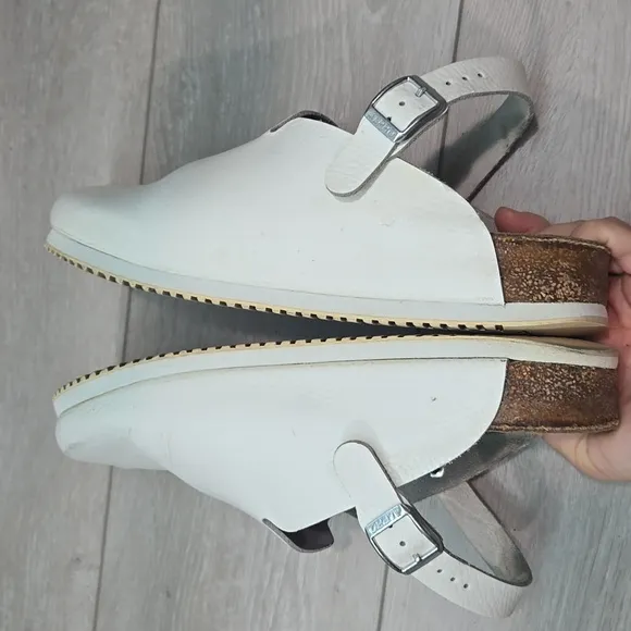 Alpro By Birkenstock Women White Leather Slip-On Clogs Mule Shoes Sz 42/11 Reg