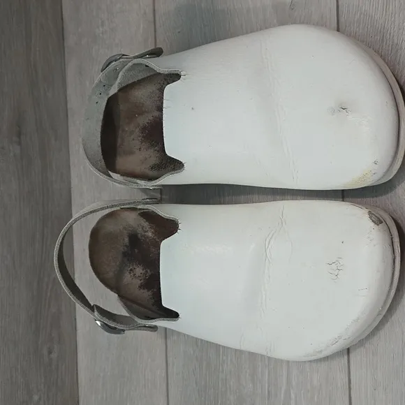 Alpro By Birkenstock Women White Leather Slip-On Clogs Mule Shoes Sz 42/11 Reg