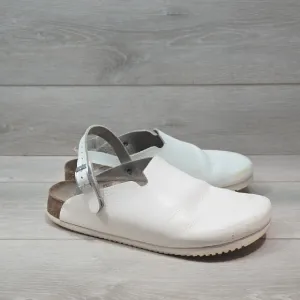 Alpro By Birkenstock Women White Leather Slip-On Clogs Mule Shoes Sz 42/11 Reg