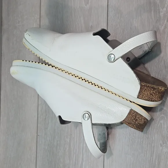 Alpro By Birkenstock Women White Leather Slip-On Clogs Mule Shoes Sz 42/11 Reg