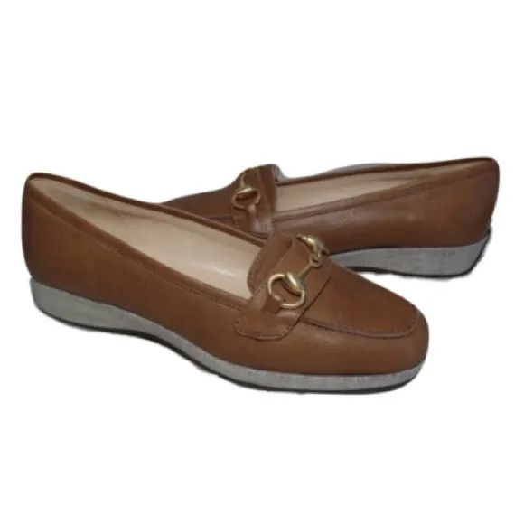 Amalfi by Rangoni Women’s Italian Grandma Core Brown Leather Loafers  10