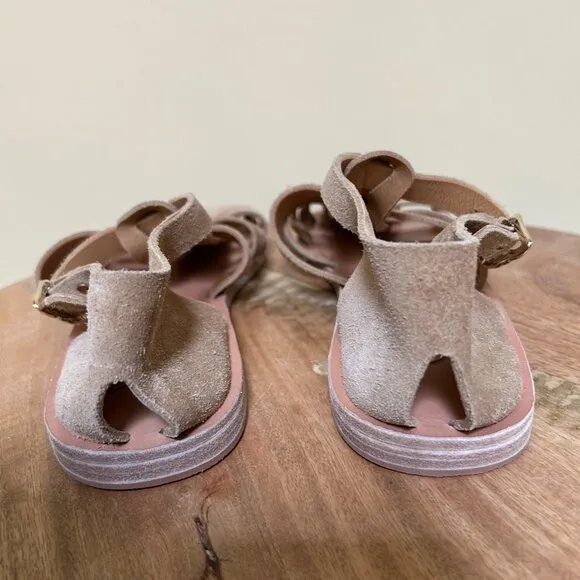 ANCIENT GREEK SANDALS Homeria Suede Fisherman Shoes Sz 38 8