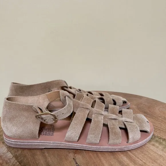 ANCIENT GREEK SANDALS Homeria Suede Fisherman Shoes Sz 38 8