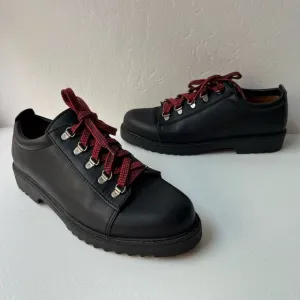 Ann Taylor Vintage Y2K Leather Chunky Lug Sole Oxford Shoes Black Women's Size 9
