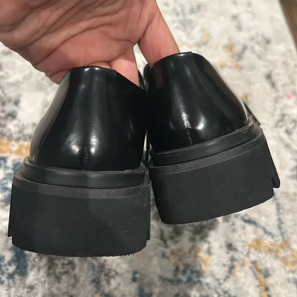 Anthropologie Maeve Black Chunky Oxford Shoes size 6