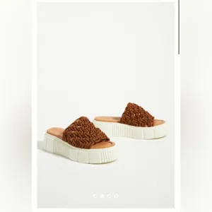 Anthropologie Maeve Crochet Platform Sandals