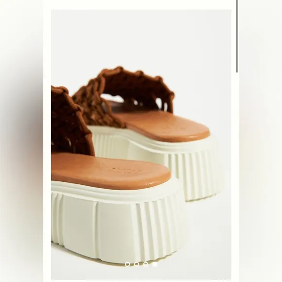 Anthropologie Maeve Crochet Platform Sandals