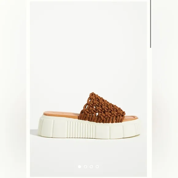 Anthropologie Maeve Crochet Platform Sandals