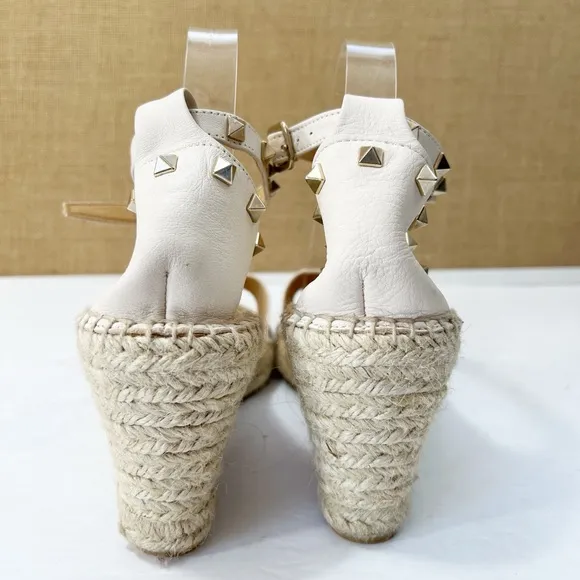 Anthropologie Maypol Ankle Strap Studded Leather Espadrille Sandals Size 9.5