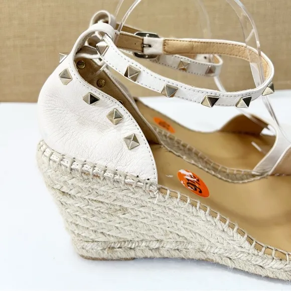 Anthropologie Maypol Ankle Strap Studded Leather Espadrille Sandals Size 9.5