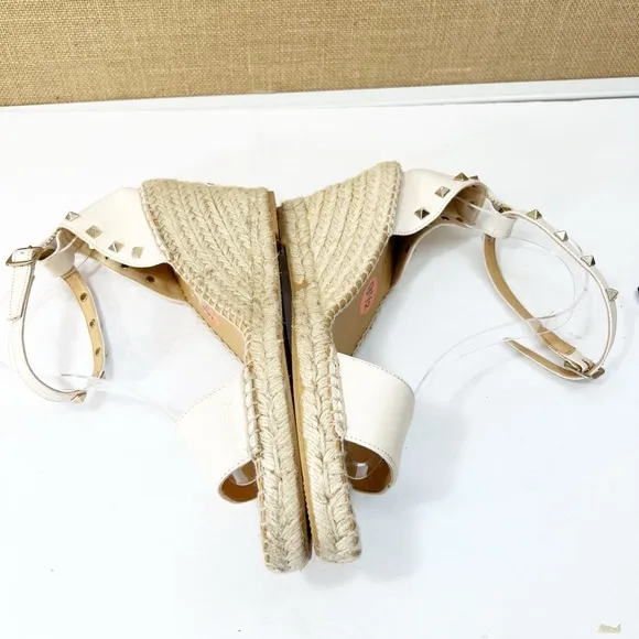 Anthropologie Maypol Ankle Strap Studded Leather Espadrille Sandals Size 9.5