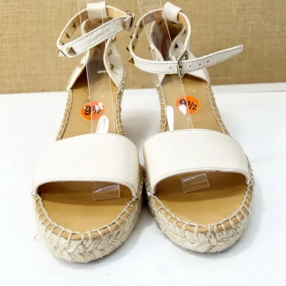 Anthropologie Maypol Ankle Strap Studded Leather Espadrille Sandals Size 9.5