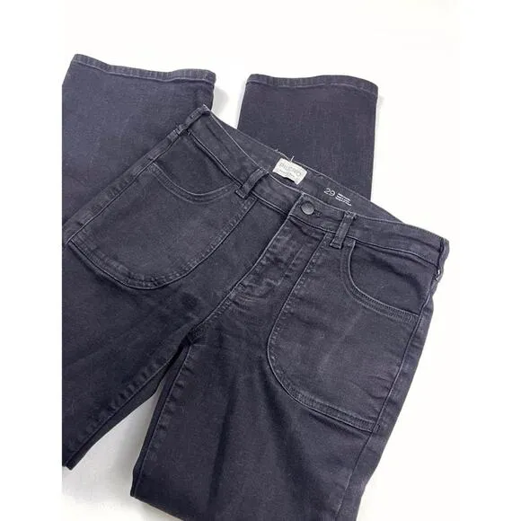 Anthropologie Pilcro The Icon Mid-Rise Stretch Flare Jeans in Sagitta Black Wash