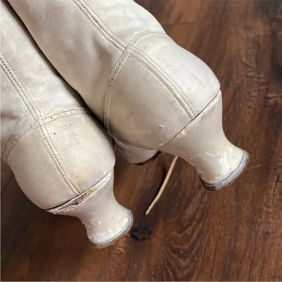 Antique Victorian Shoes Leather High Top Lace-Up Boots size 7