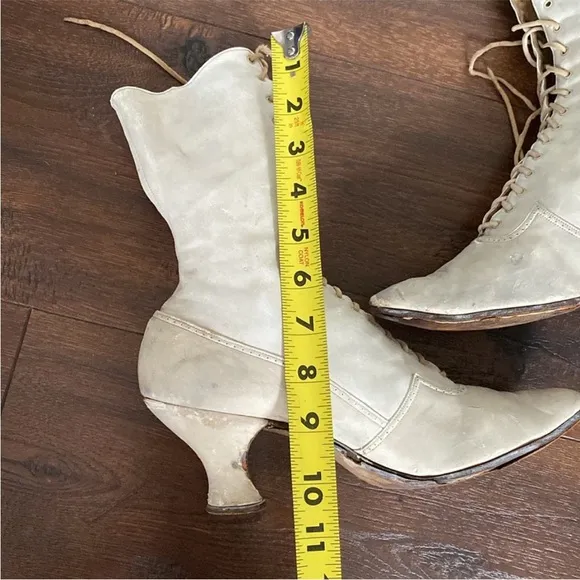 Antique Victorian Shoes Leather High Top Lace-Up Boots size 7