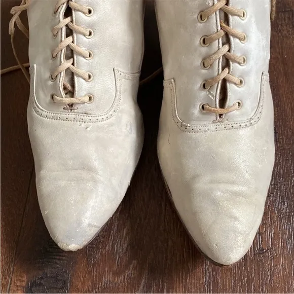 Antique Victorian Shoes Leather High Top Lace-Up Boots size 7