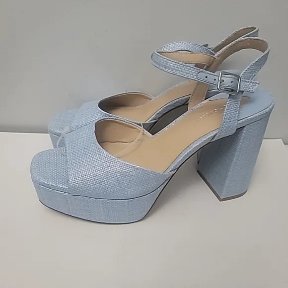 Antonio Melani Bonny Raffia Platform Block Heel Sandals