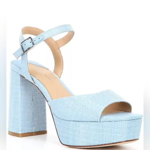 Antonio Melani Bonny Raffia Platform Block Heel Sandals