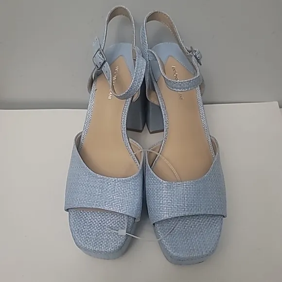 Antonio Melani Bonny Raffia Platform Block Heel Sandals