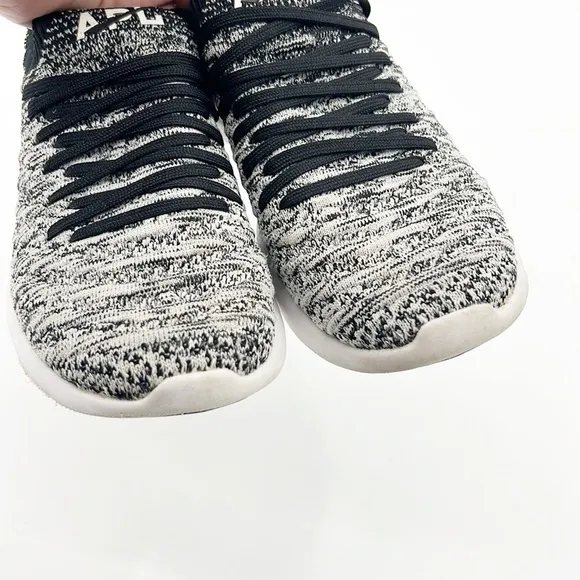 APL TechLoom Wave Running Shoes gray and white space dye size 7.5