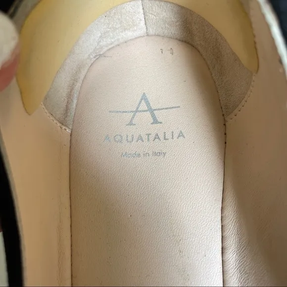 Aquatalia Black Low Wedge Peeptoe Shoes