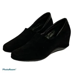Aquatalia Marvin K Black Suede Covered Wedge Shoes
