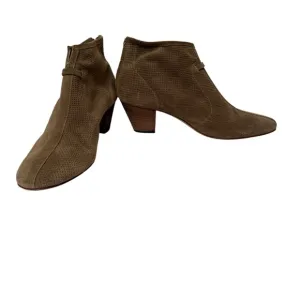 AQUATALIA SHOES ANKLE BOOTS BOOTIES TAN SUEDE LEATHER BACK ZIP ITALY SIZE 11