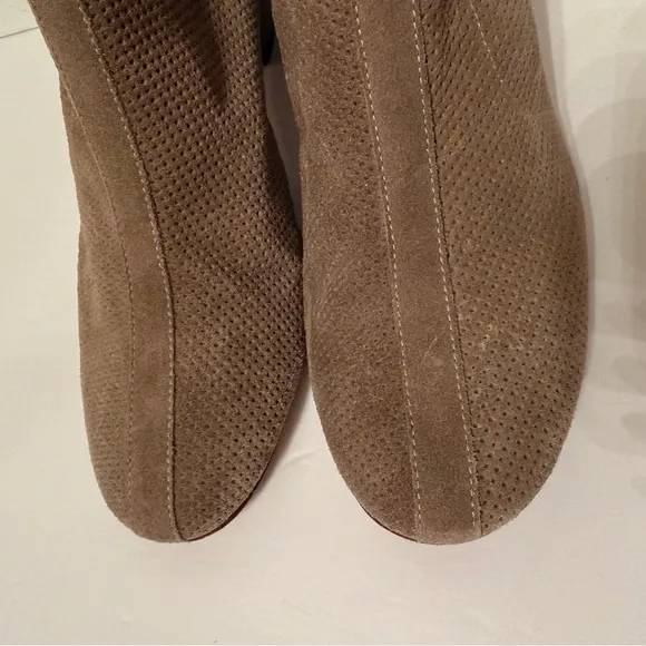 AQUATALIA SHOES ANKLE BOOTS BOOTIES TAN SUEDE LEATHER BACK ZIP ITALY SIZE 11
