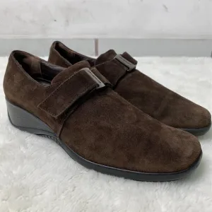 Aquatalia Women's Brown Suede Leather Wedge Shoes Size 10