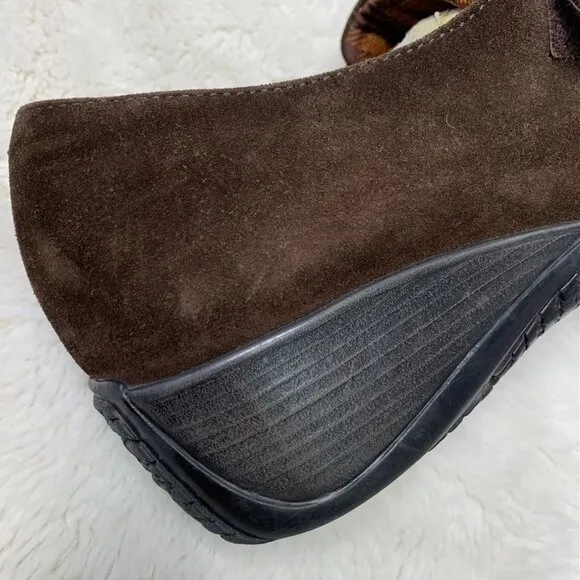 Aquatalia Women's Brown Suede Leather Wedge Shoes Size 10