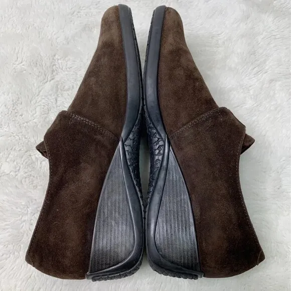 Aquatalia Women's Brown Suede Leather Wedge Shoes Size 10