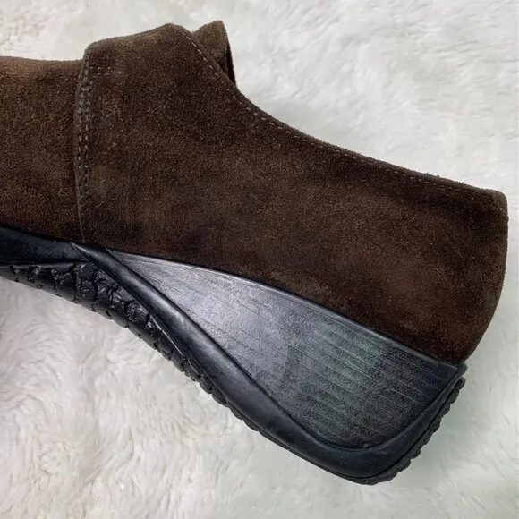 Aquatalia Women's Brown Suede Leather Wedge Shoes Size 10