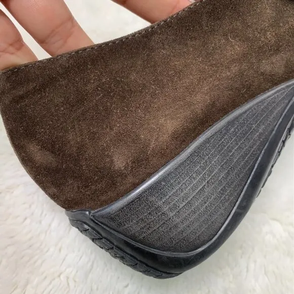 Aquatalia Women's Brown Suede Leather Wedge Shoes Size 10