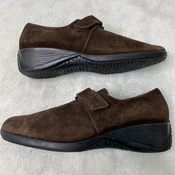 Aquatalia Women's Brown Suede Leather Wedge Shoes Size 10
