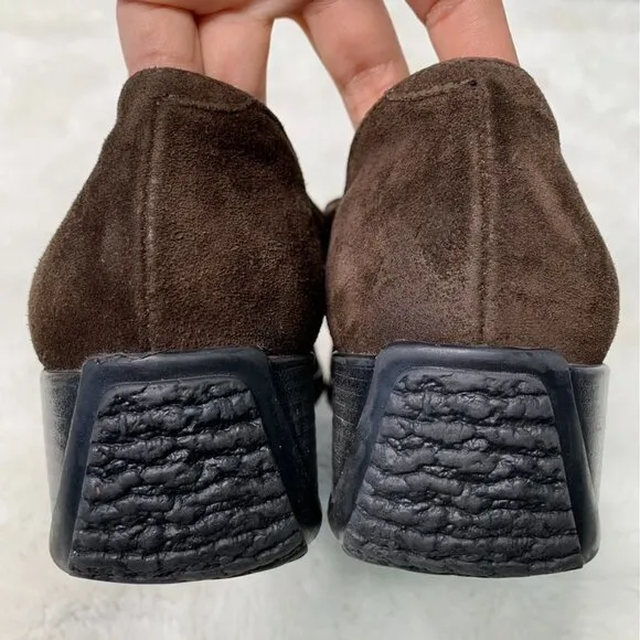 Aquatalia Women's Brown Suede Leather Wedge Shoes Size 10