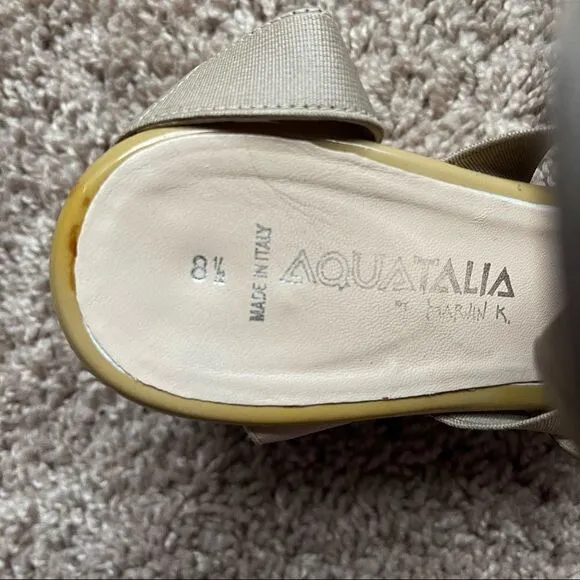 Aquatalia by Marvin K Tan Patent Strappy Wedge Sandals; SZ 8.5; Good Condition